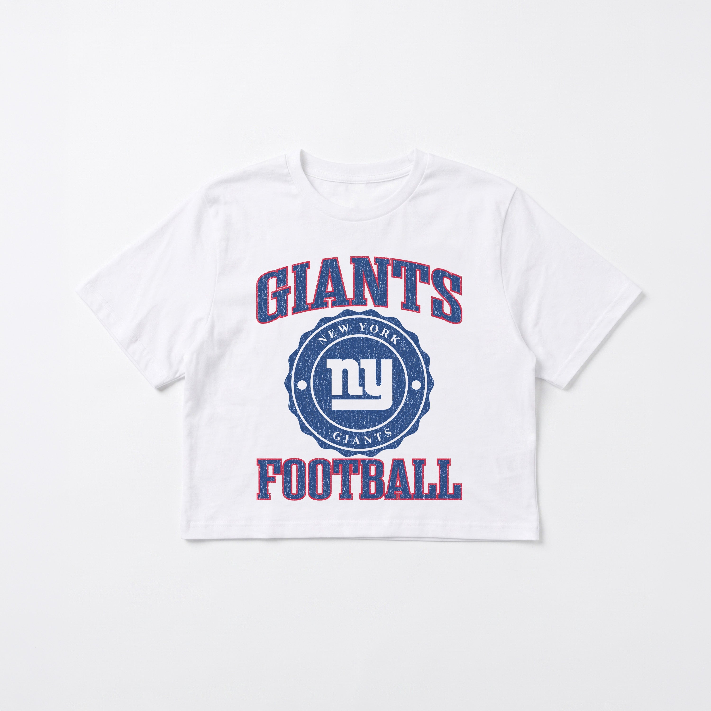 NEW YORK GIANTS RETRO PLAY BOXY FIT CROPPED TEE