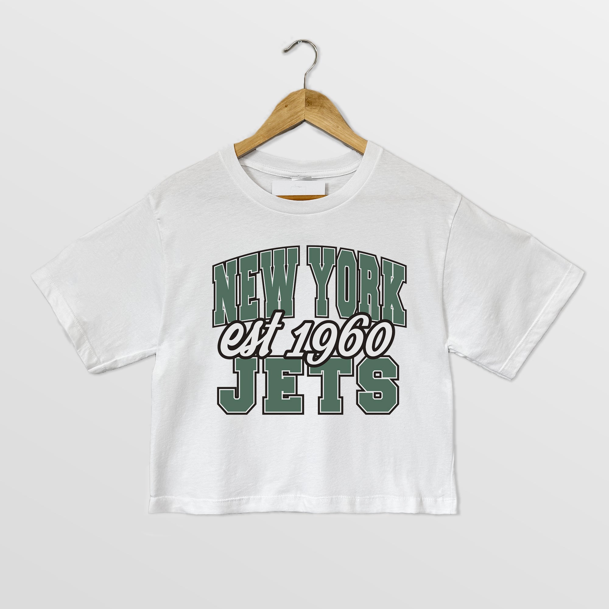 NEW YORK JETS DEEP ROOTS BOXY FIT CROPPED TEE