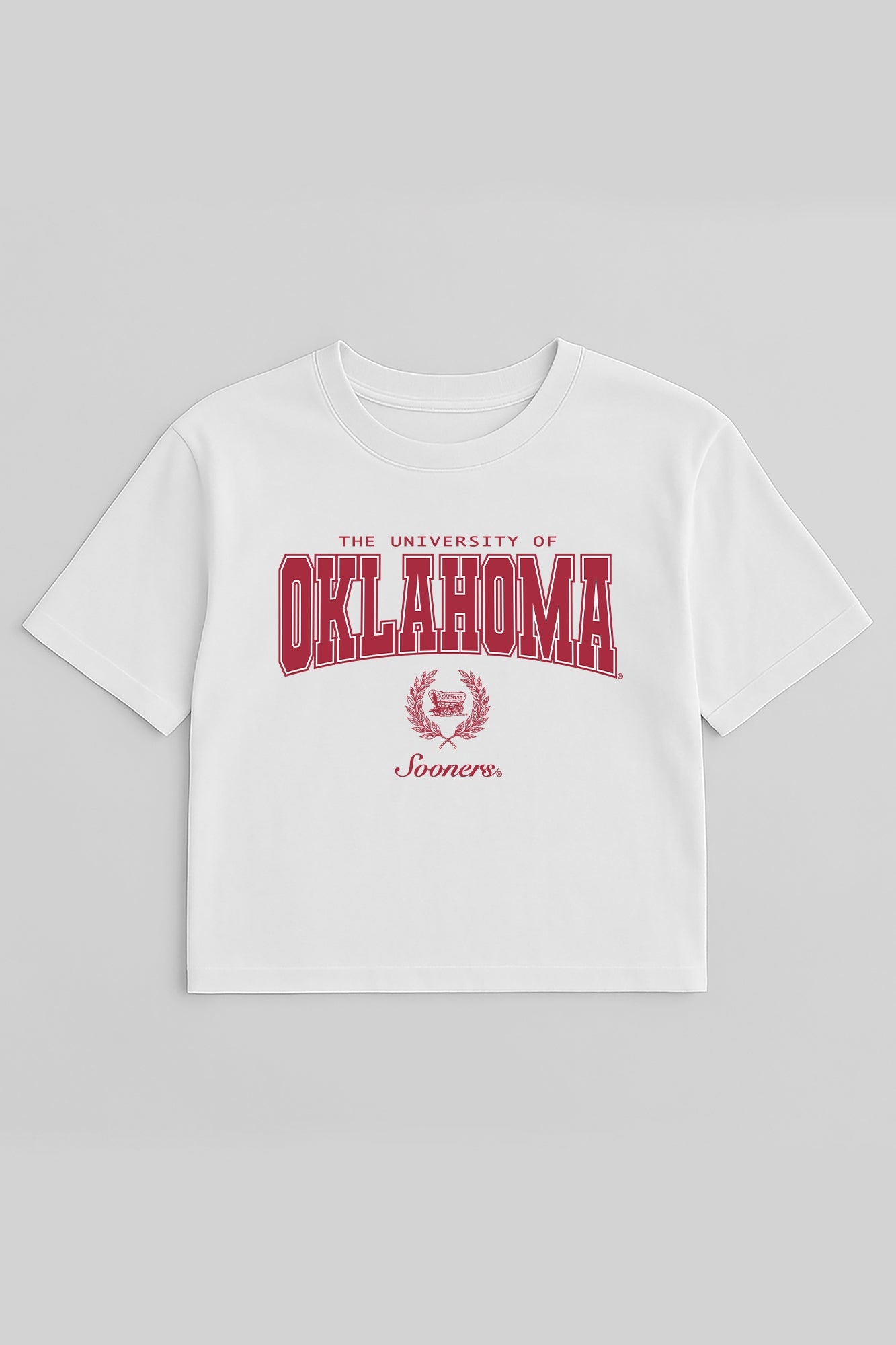 OKLAHOMA SOONERS EASY WIN BOXY FIT CROP TEE