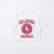 OKLAHOMA SOONERS RETRO PLAY BOXY FIT CROPPED TEE
