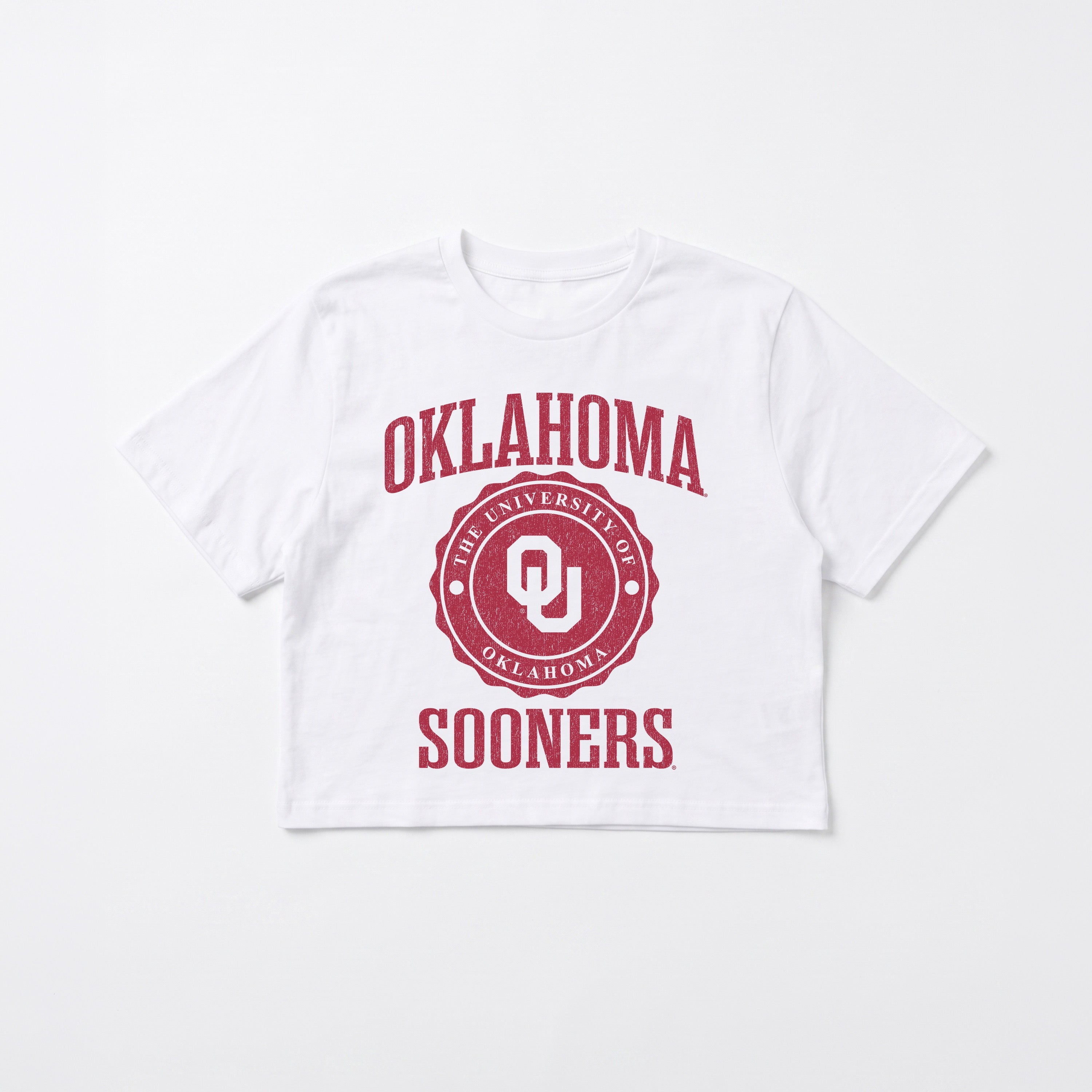 OKLAHOMA SOONERS RETRO PLAY BOXY FIT CROPPED TEE