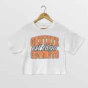 OKLAHOMA STATE COWBOYS DEEP ROOTS BOXY FIT WOMEN'S CROPPED TEE