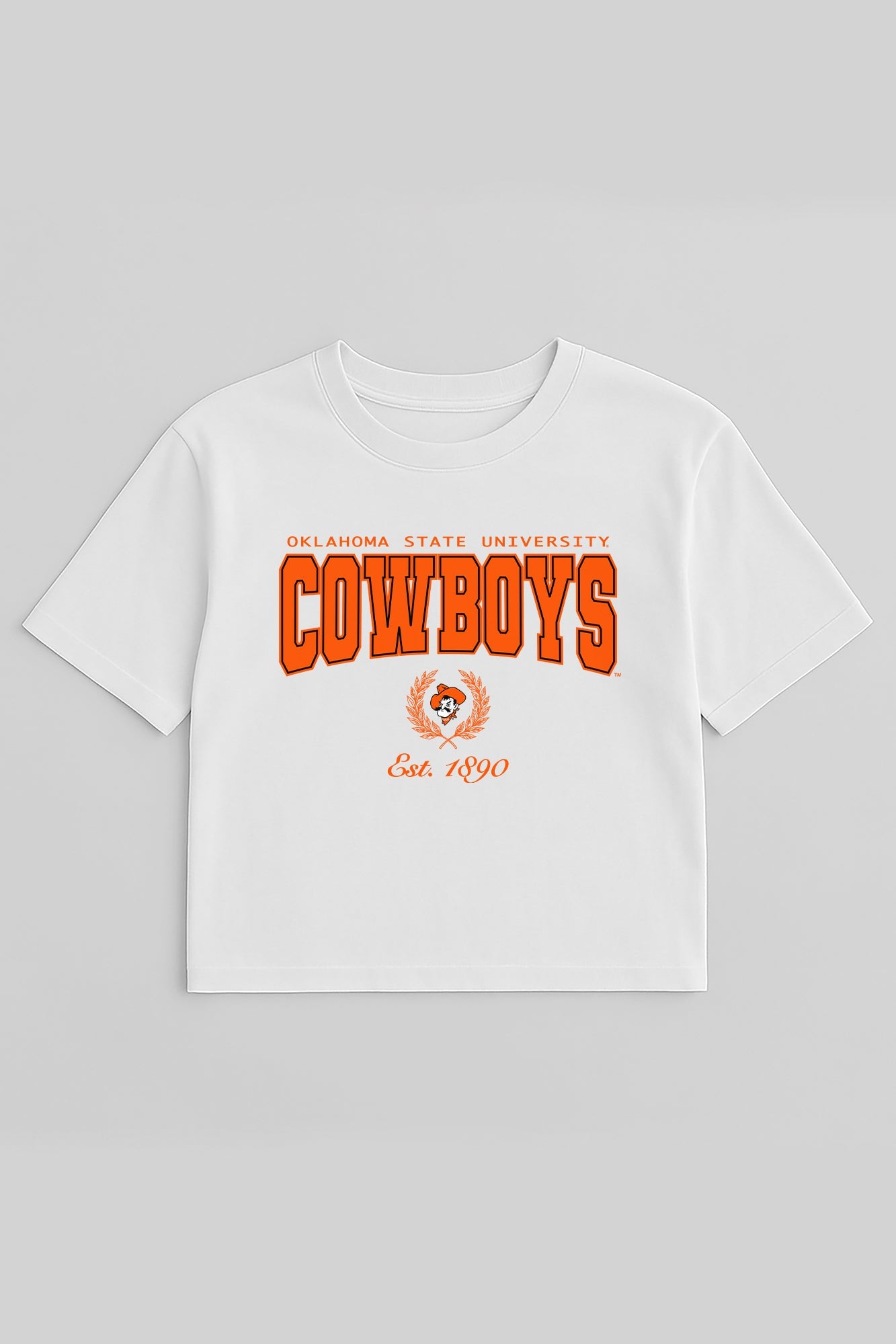 OKLAHOMA STATE COWBOYS EASY WIN BOXY FIT CROP TEE