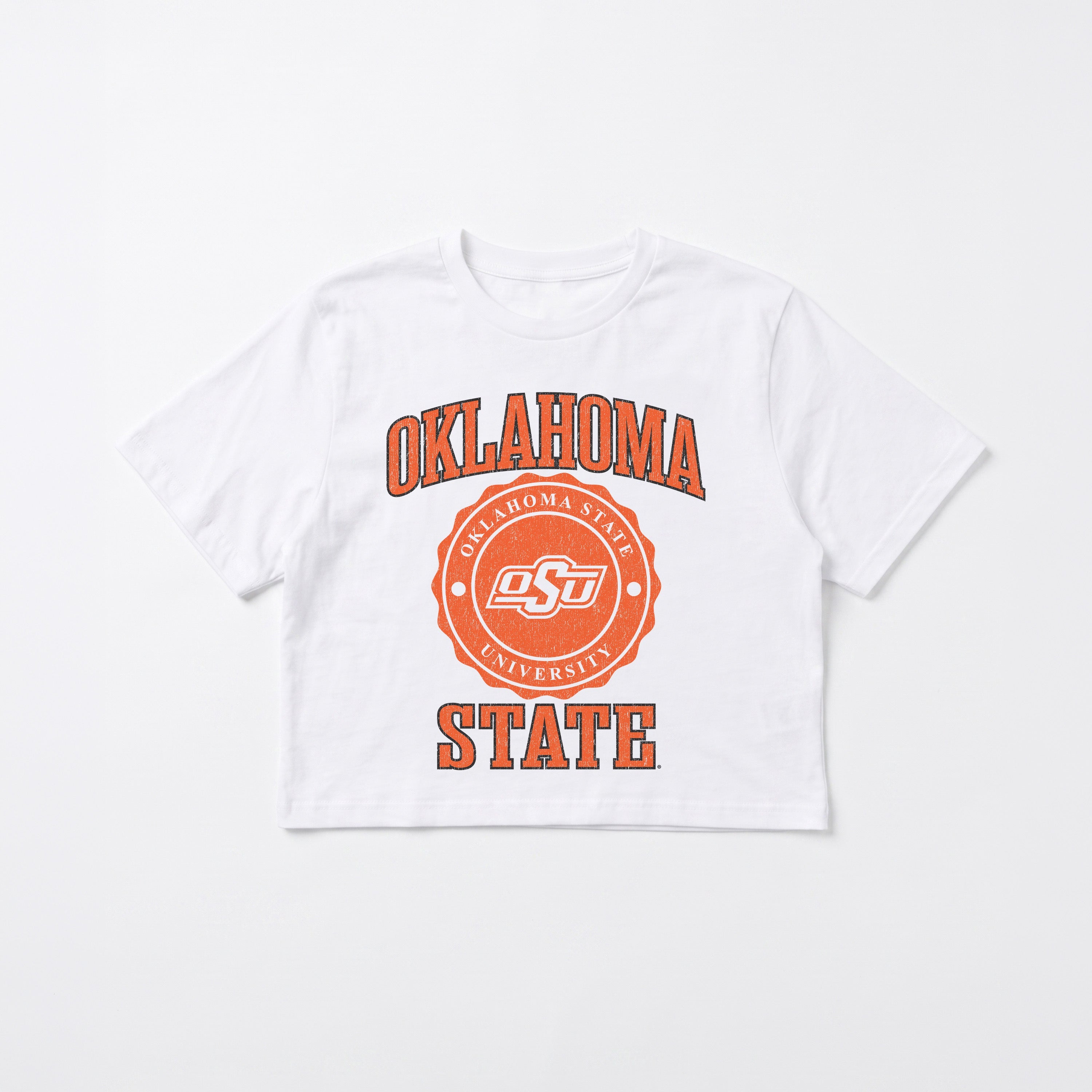 OKLAHOMA STATE COWBOYS RETRO PLAY BOXY FIT CROPPED TEE