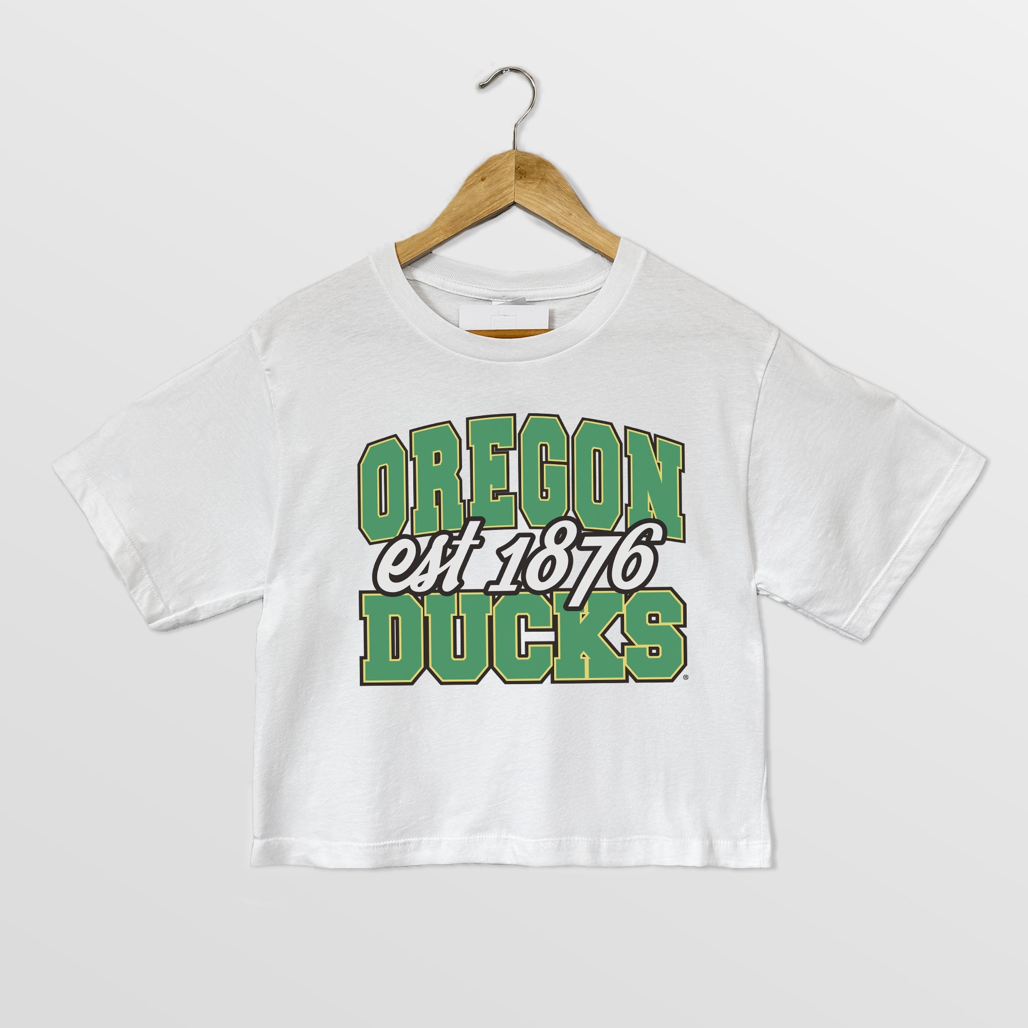 OREGON DUCKS DEEP ROOTS BOXY FIT WOMEN'S CROPPED TEE