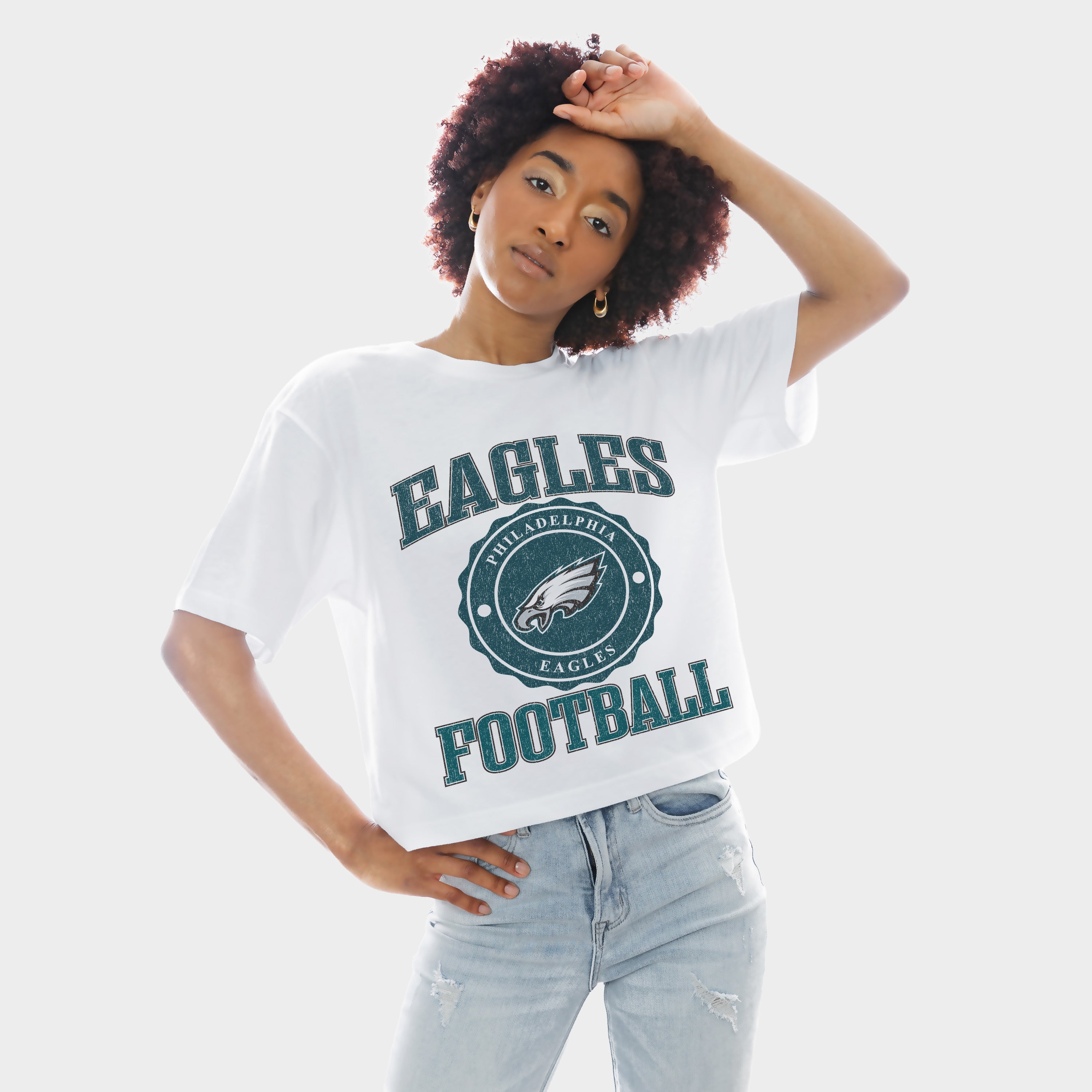 PHILADELPHIA EAGLES RETRO PLAY BOXY FIT CROPPED TEE