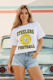 PITTSBURGH STEELERS RETRO PLAY BOXY FIT CROPPED TEE