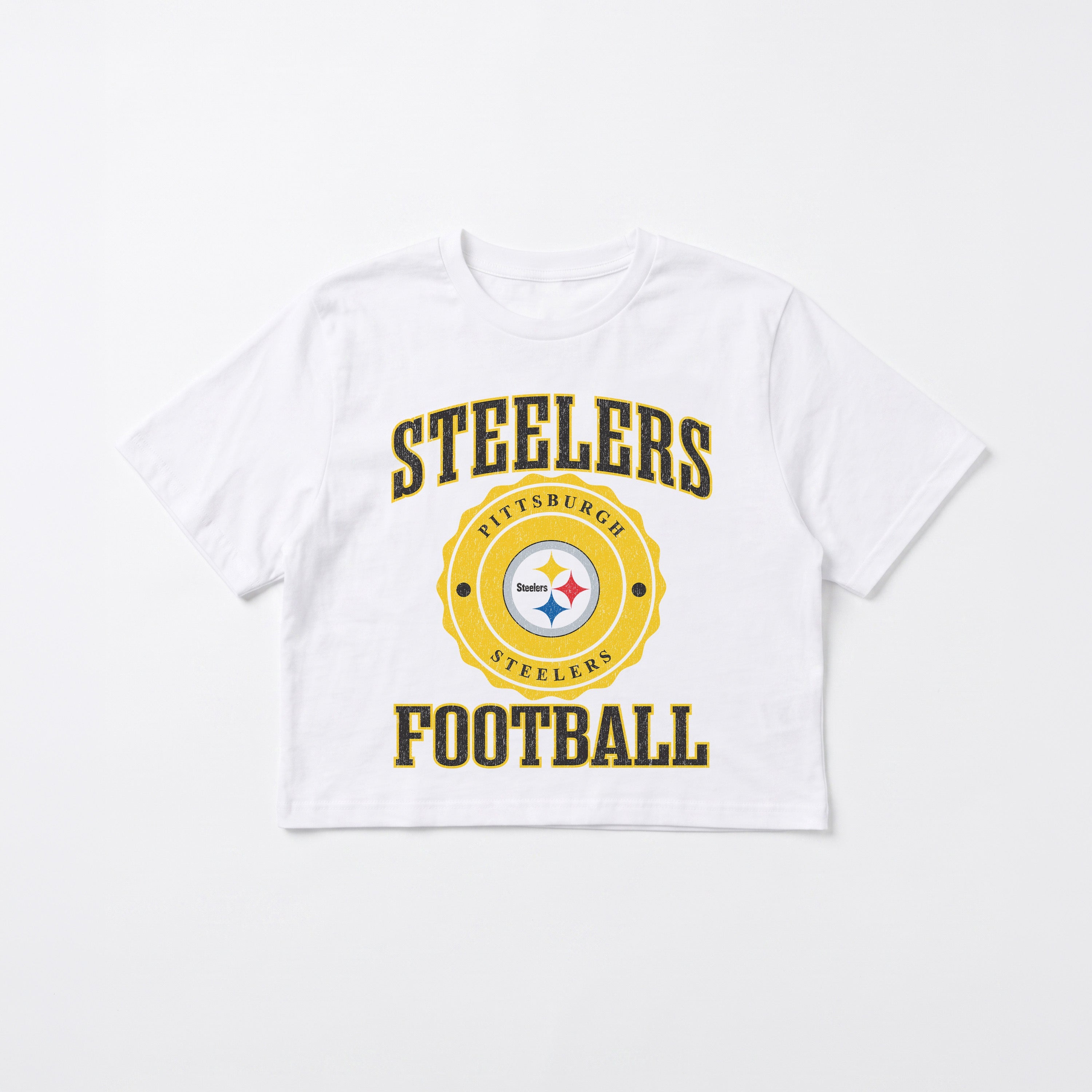 PITTSBURGH STEELERS RETRO PLAY BOXY FIT CROPPED TEE