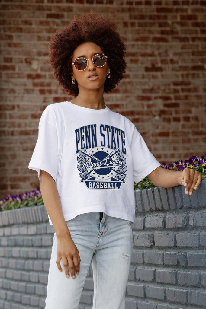 PENN STATE NITTANY LIONS BASES LOADED BOXY FIT WOMEN'S CROP TEE