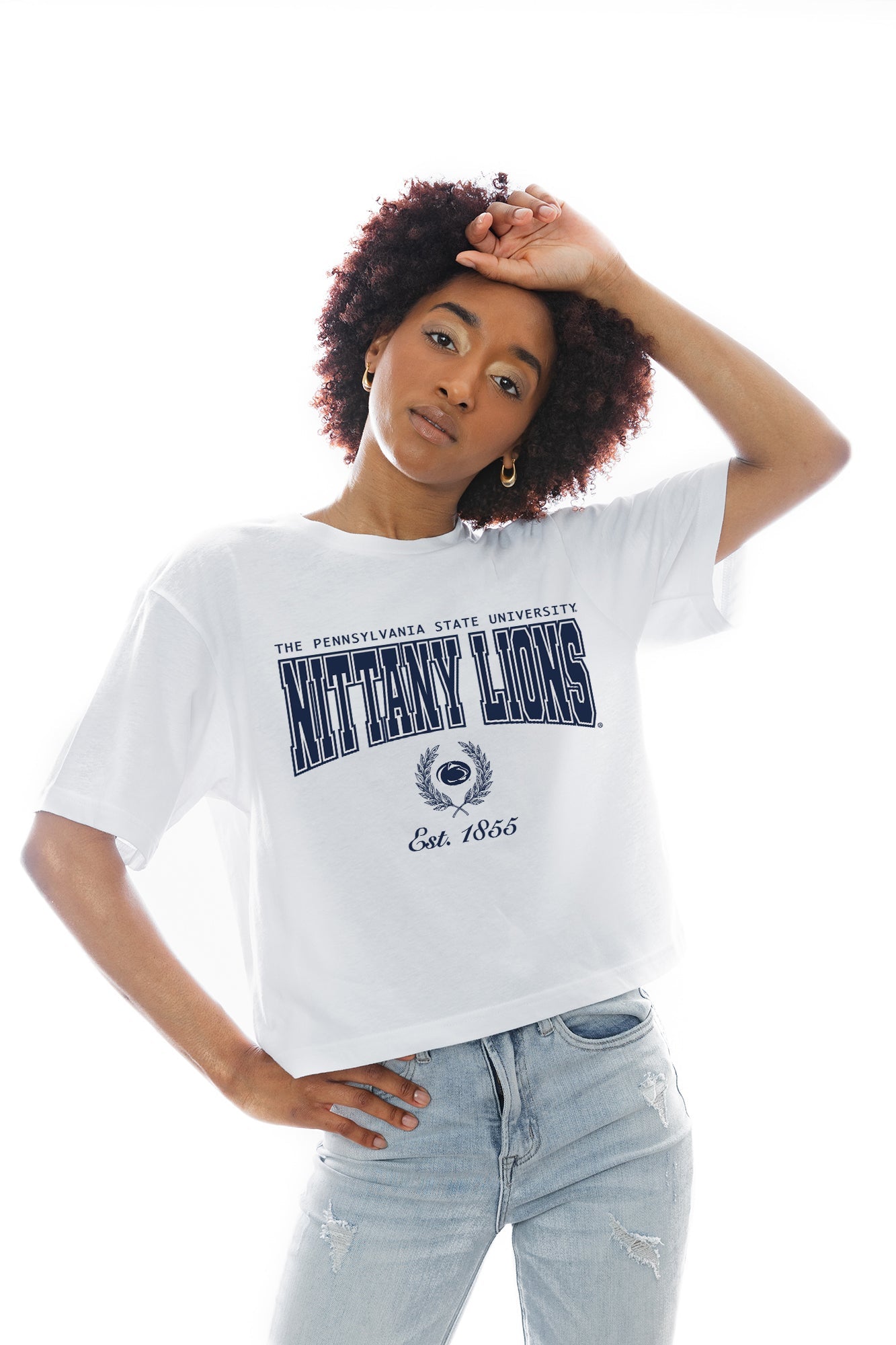 PENN STATE NITTANY LIONS EASY WIN BOXY FIT CROP TEE
