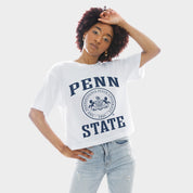 PENN STATE NITTANY LIONS RETRO PLAY BOXY FIT CROPPED TEE