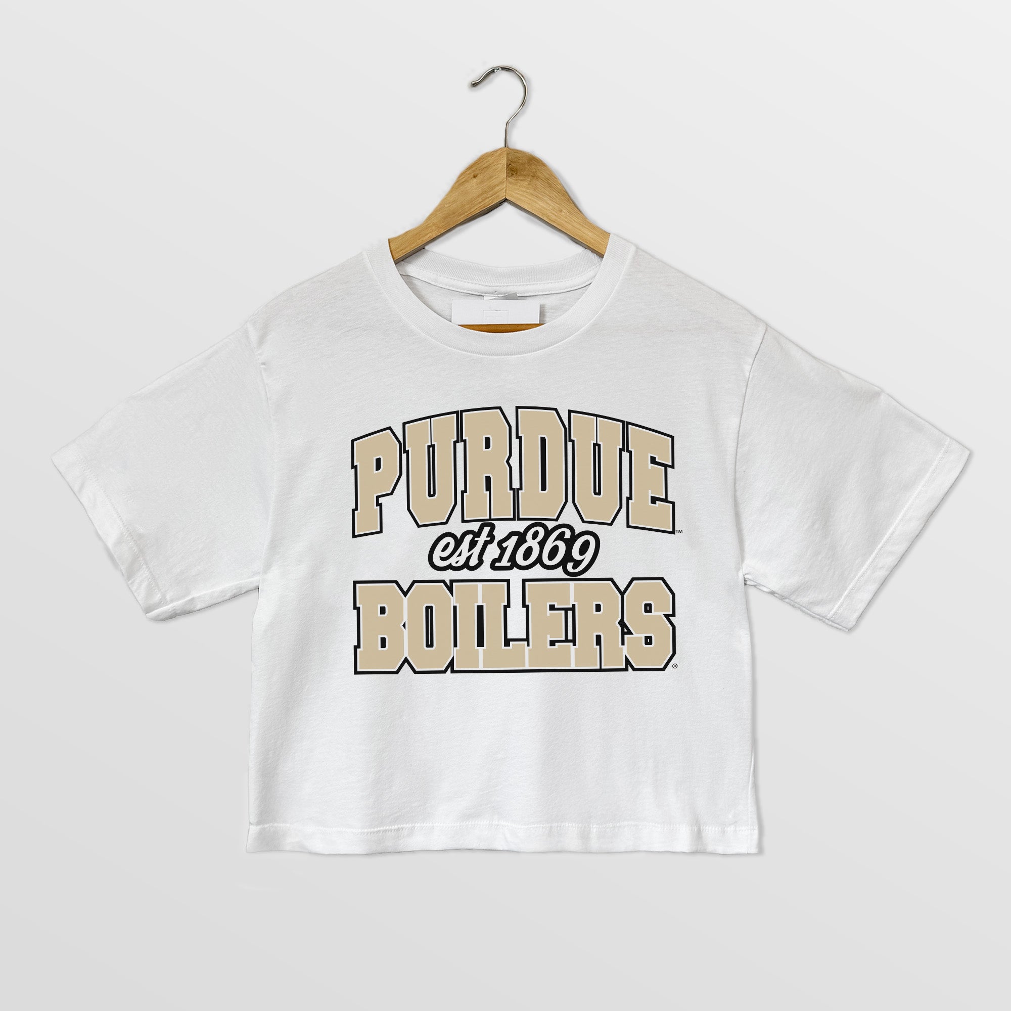 PURDUE BOILERMAKERS DEEP ROOTS BOXY FIT WOMEN'S CROPPED TEE