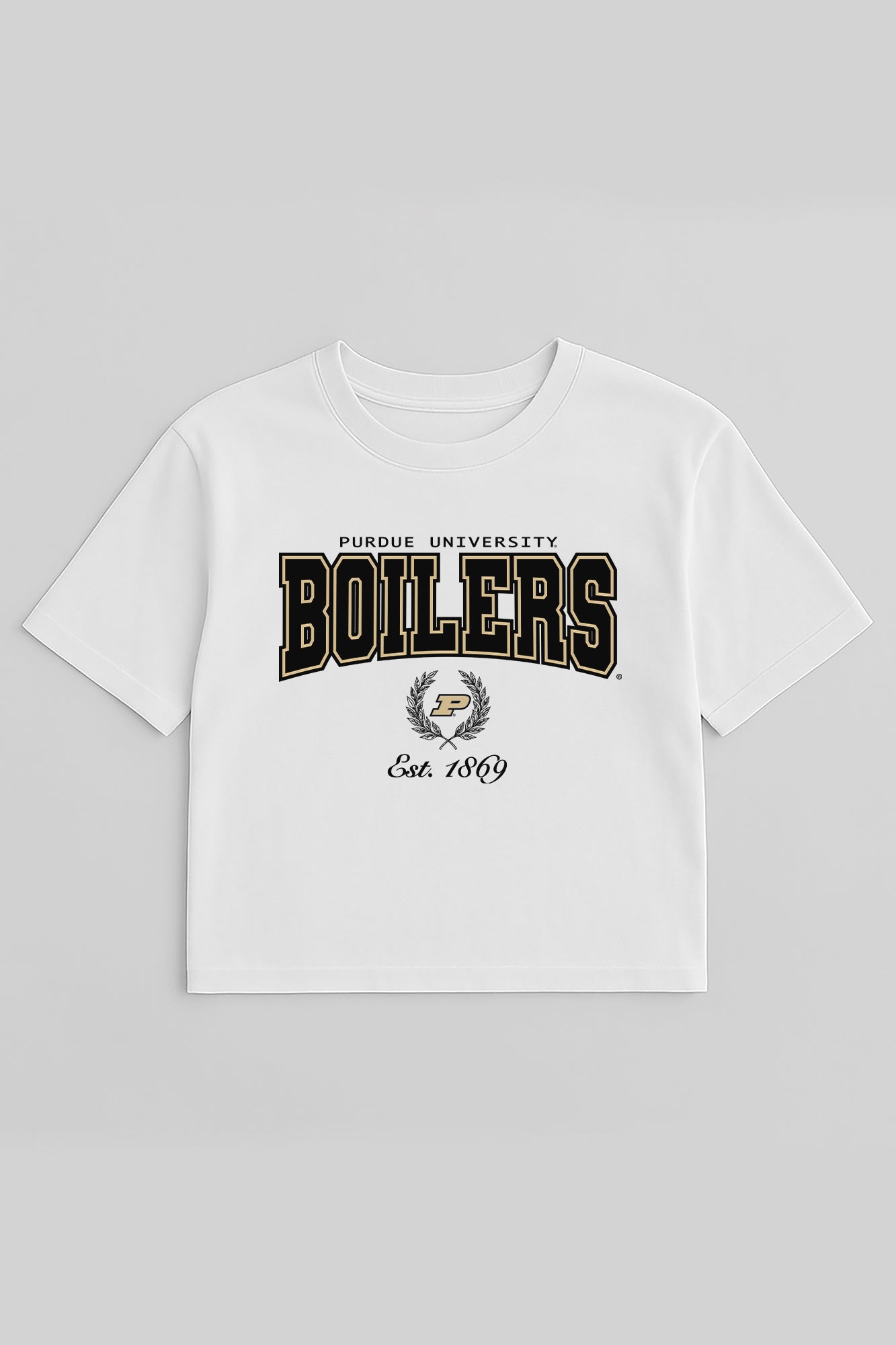 PURDUE BOILERMAKERS EASY WIN BOXY FIT CROP TEE