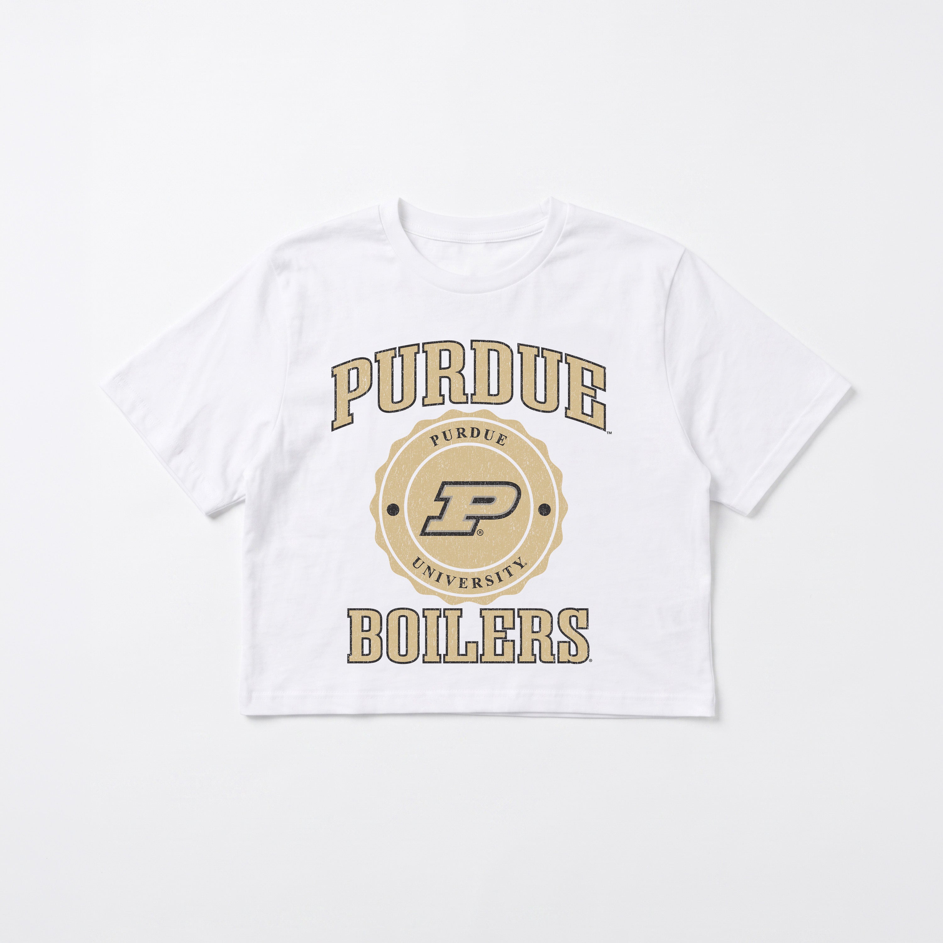 PURDUE BOILERMAKERS RETRO PLAY BOXY FIT CROPPED TEE