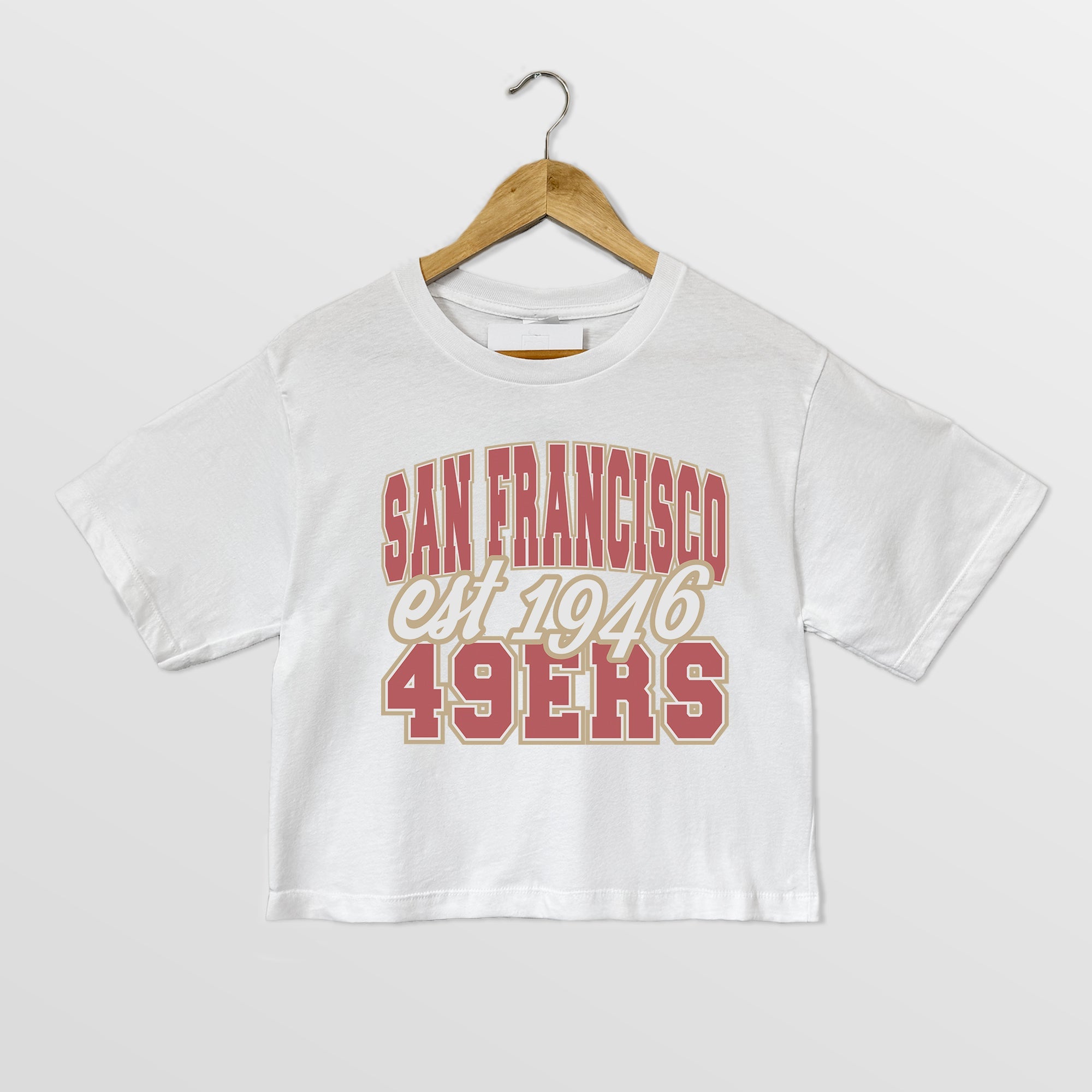SAN FRANCISCO 49ERS DEEP ROOTS BOXY FIT CROPPED TEE