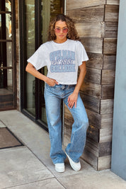 SPELMAN COLLEGE JAGUARS DEEP ROOTS BOXY FIT WOMEN'S CROPPED TEE