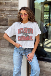 STANFORD CARDINAL DEEP ROOTS BOXY FIT WOMEN'S CROPPED TEE