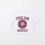 TEXAS A&M AGGIES RETRO PLAY BOXY FIT CROPPED TEE