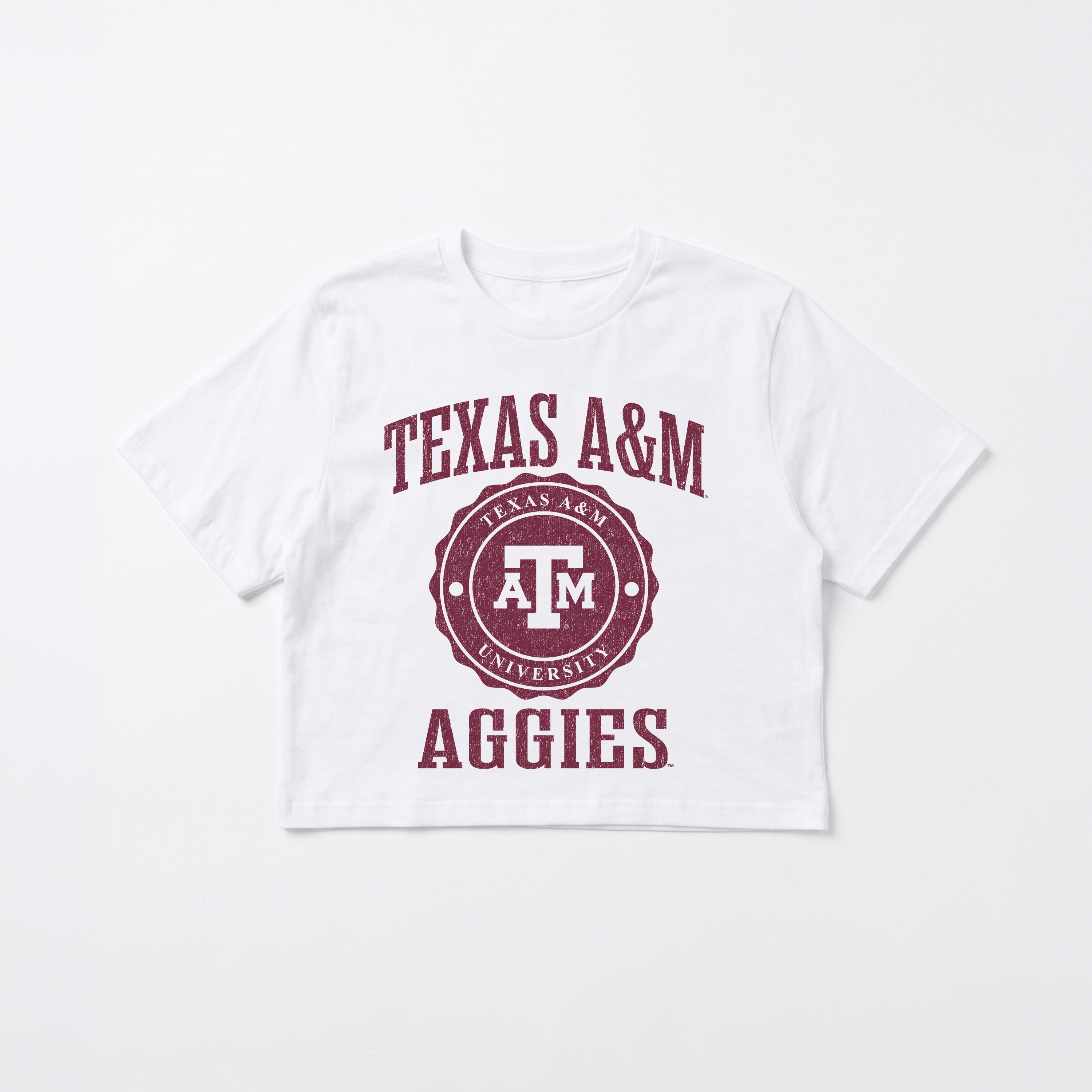 TEXAS A&M AGGIES RETRO PLAY BOXY FIT CROPPED TEE