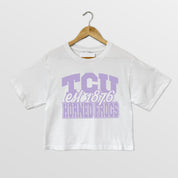 TCU HORNED FROGS DEEP ROOTS BOXY FIT WOMEN'S CROPPED TEE