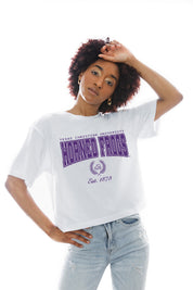 TCU HORNED FROGS EASY WIN BOXY FIT CROP TEE