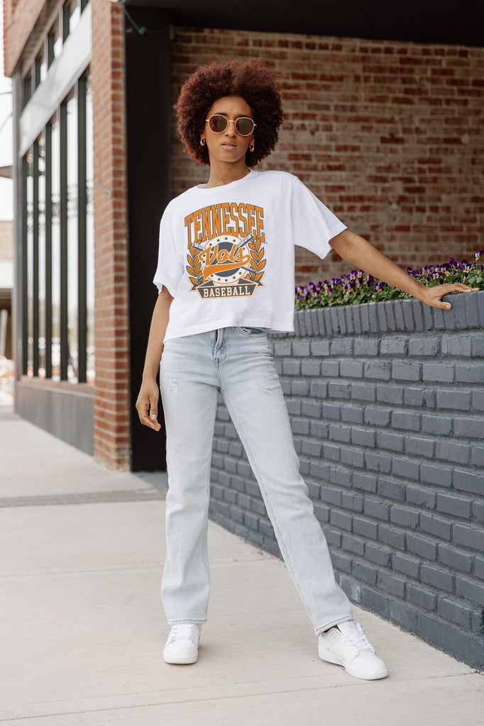 TENNESSEE VOLUNTEERS BASES LOADED BOXY FIT WOMEN'S CROP TEE