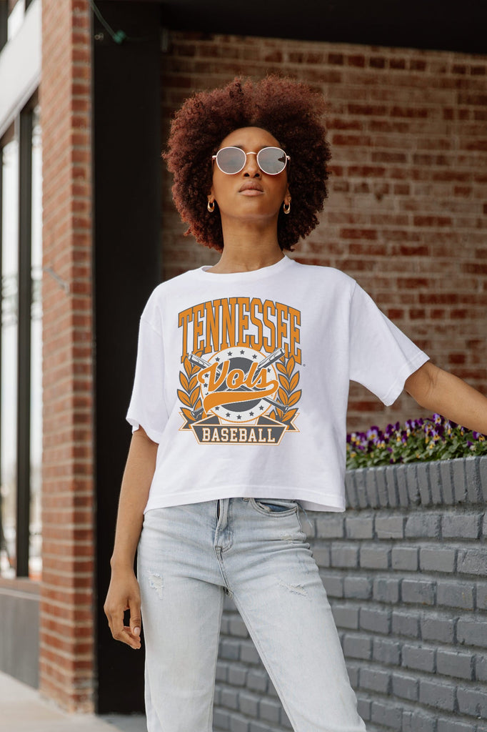 TENNESSEE VOLUNTEERS BASES LOADED BOXY FIT WOMEN'S CROP TEE