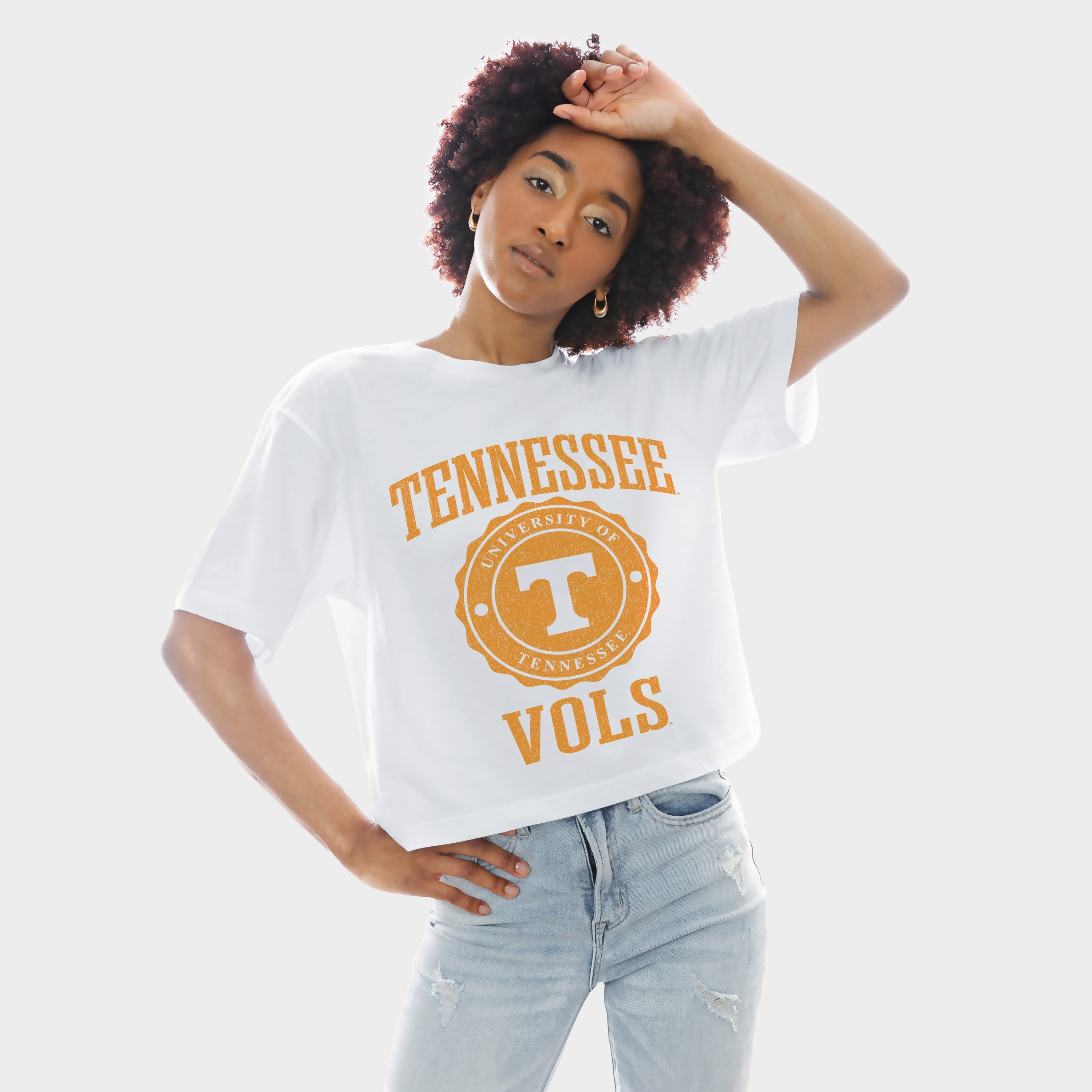 TENNESSEE VOLUNTEERS RETRO PLAY BOXY FIT CROPPED TEE