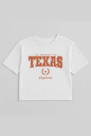 TEXAS LONGHORNS EASY WIN BOXY FIT CROP TEE