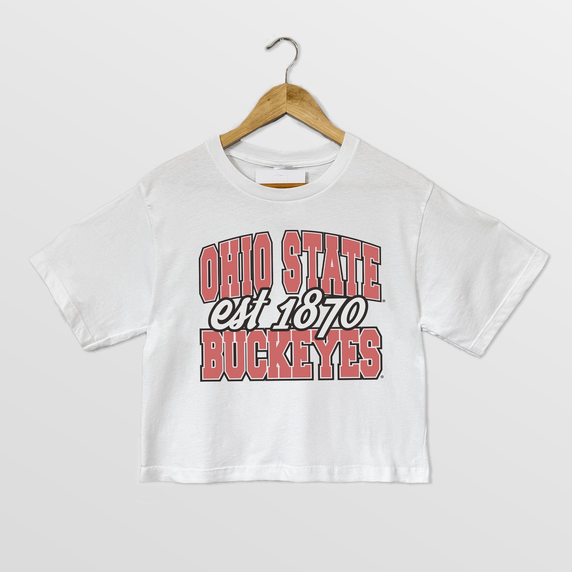 OHIO STATE BUCKEYES DEEP ROOTS BOXY FIT WOMEN'S CROPPED TEE
