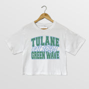 TULANE GREEN WAVE DEEP ROOTS BOXY FIT WOMEN'S CROPPED TEE