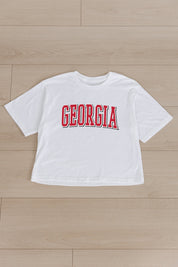 GEORGIA BULLDOGS ALL-STAR APPEAL BOXY FIT WOMEN'S CROPPED TEE BY MADI PREWETT TROUTT