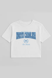 NORTH CAROLINA TAR HEELS EASY WIN BOXY FIT CROP TEE