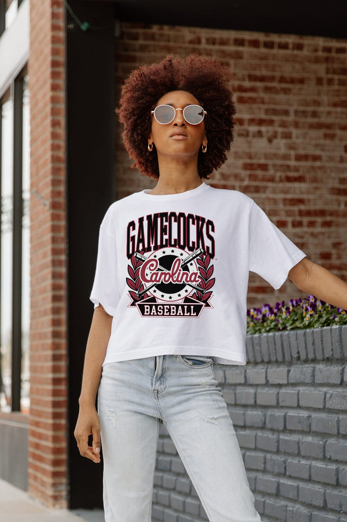 SOUTH CAROLINA GAMECOCKS BASES LOADED BOXY FIT WOMEN'S CROP TEE