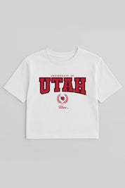 UTAH UTES EASY WIN BOXY FIT CROP TEE