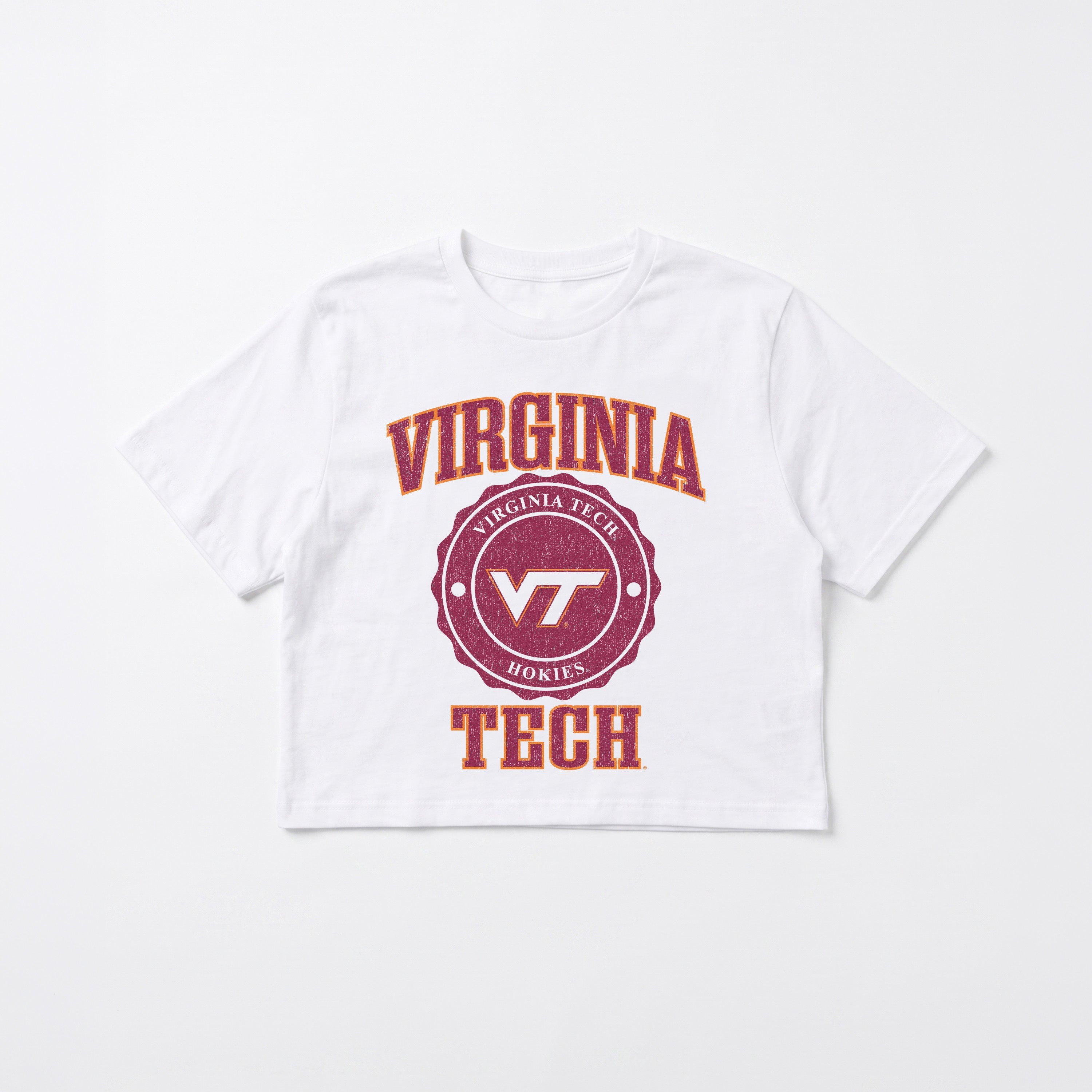 VIRGINIA TECH HOKIES RETRO PLAY BOXY FIT CROPPED TEE