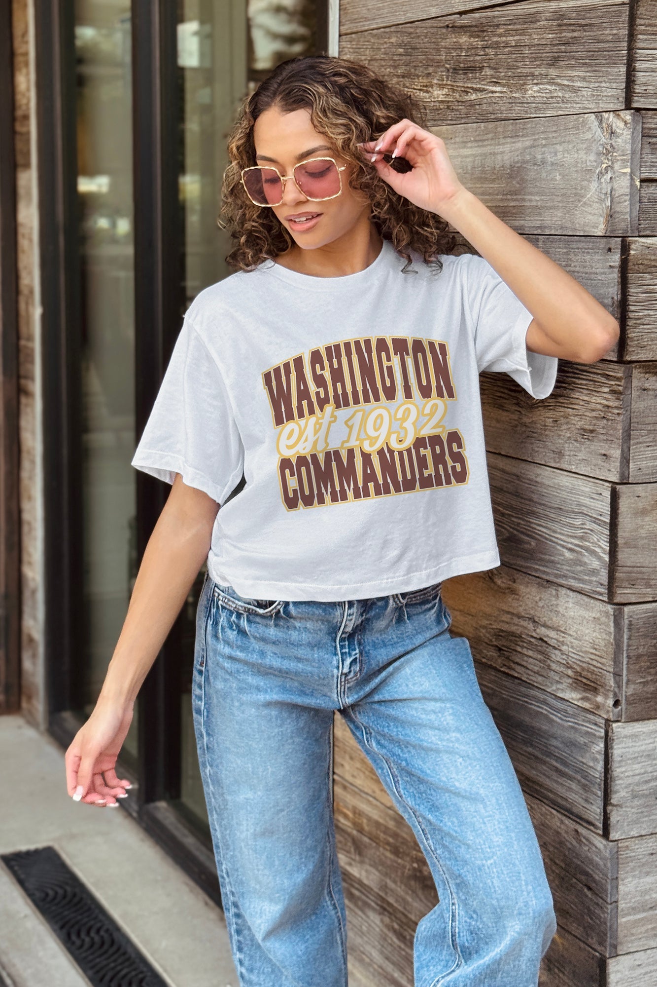 WASHINGTON COMMANDERS DEEP ROOTS BOXY FIT CROPPED TEE