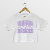 WASHINGTON HUSKIES DEEP ROOTS BOXY FIT WOMEN'S CROPPED TEE