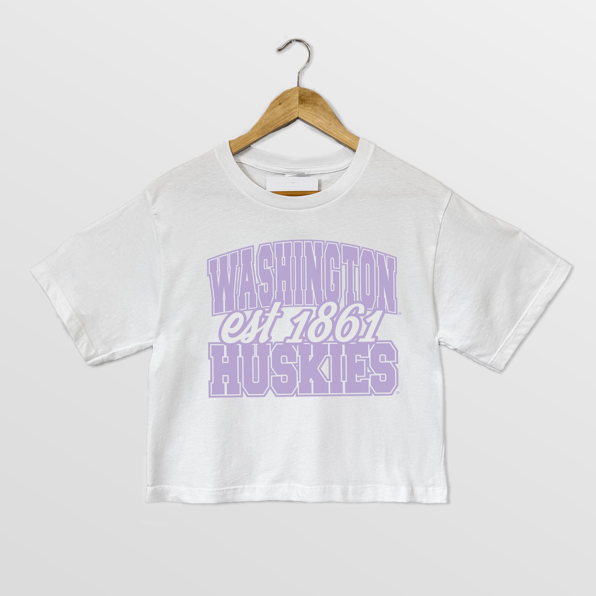 WASHINGTON HUSKIES DEEP ROOTS BOXY FIT WOMEN'S CROPPED TEE