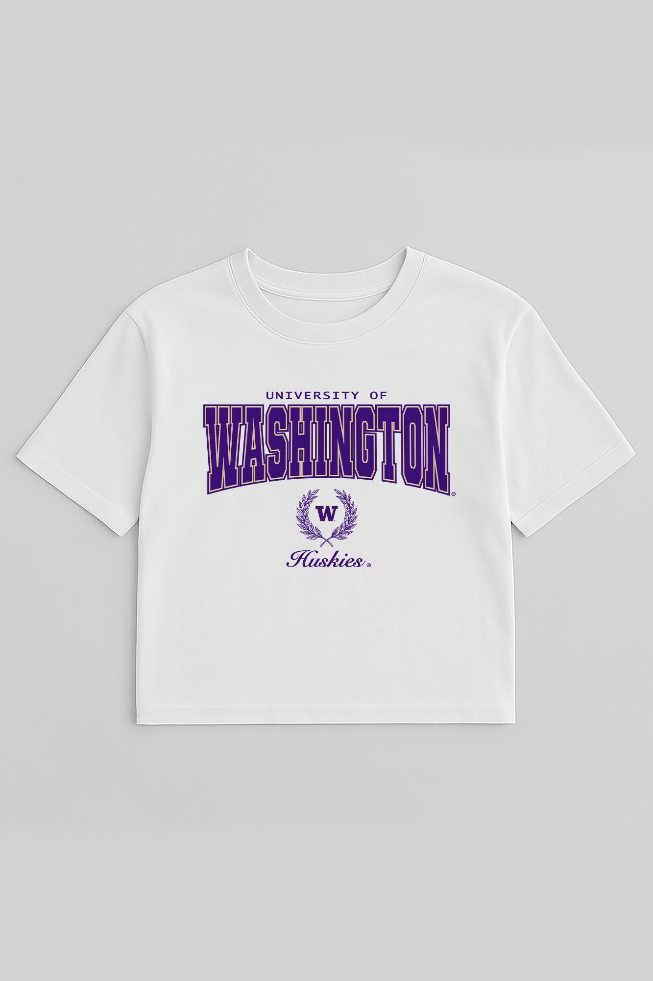 WASHINGTON HUSKIES EASY WIN BOXY FIT CROP TEE