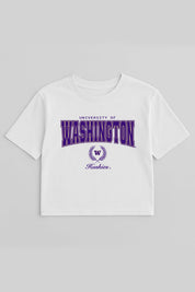 WASHINGTON HUSKIES EASY WIN BOXY FIT CROP TEE