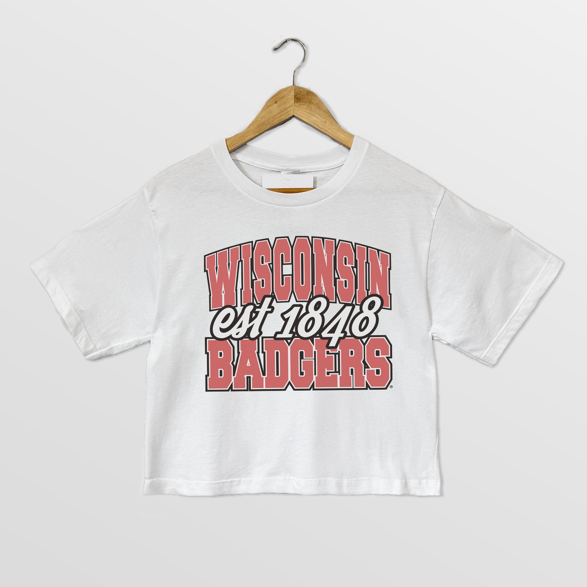 WISCONSIN BADGERS DEEP ROOTS BOXY FIT WOMEN'S CROPPED TEE