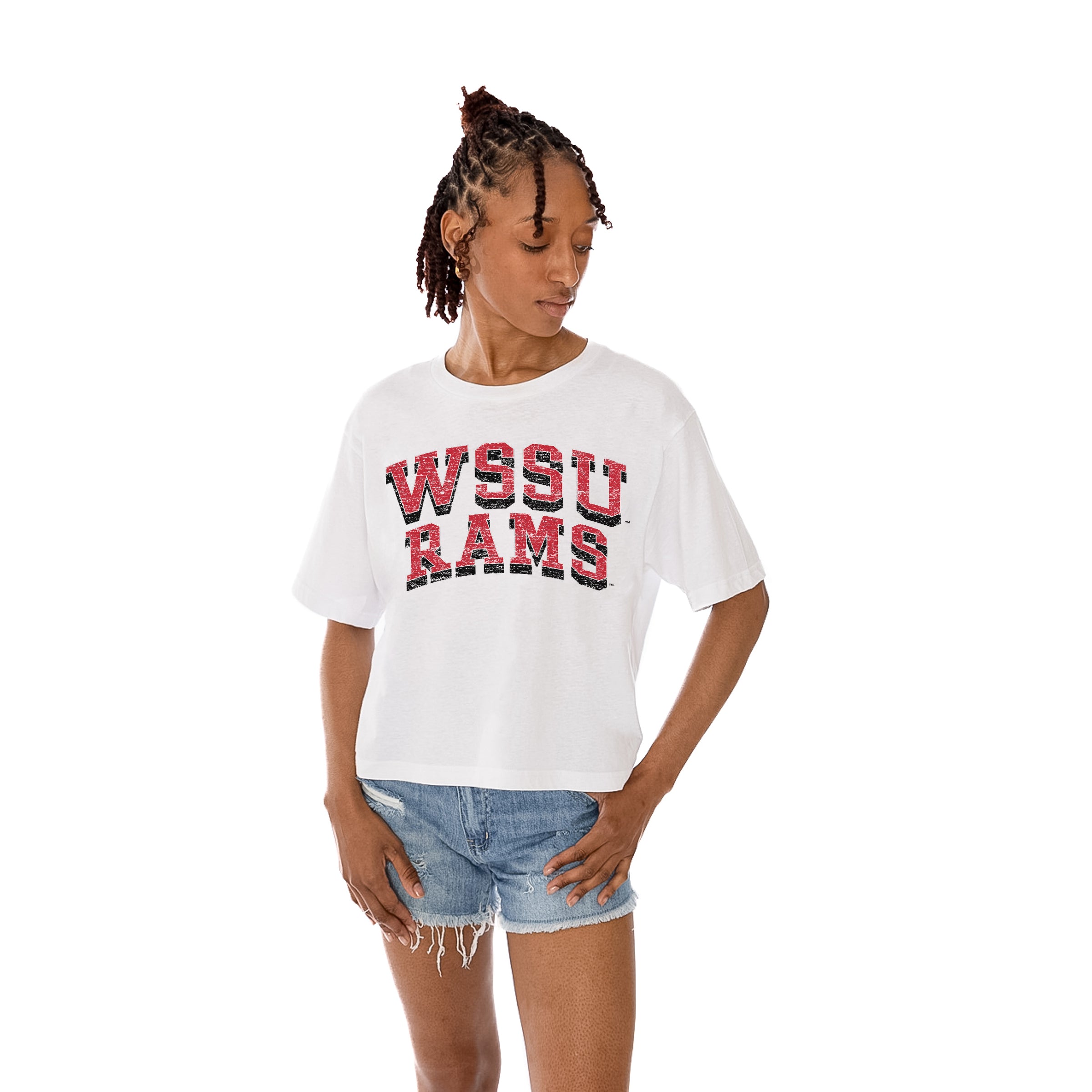 WINSTON-SALEM STATE RAMS Claim To Fame Boxy-Fit Crop Tee