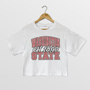 WASHINGTON STATE COUGARS DEEP ROOTS BOXY FIT WOMEN'S CROPPED TEE