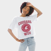 WASHINGTON STATE COUGARS RETRO PLAY BOXY FIT CROPPED TEE