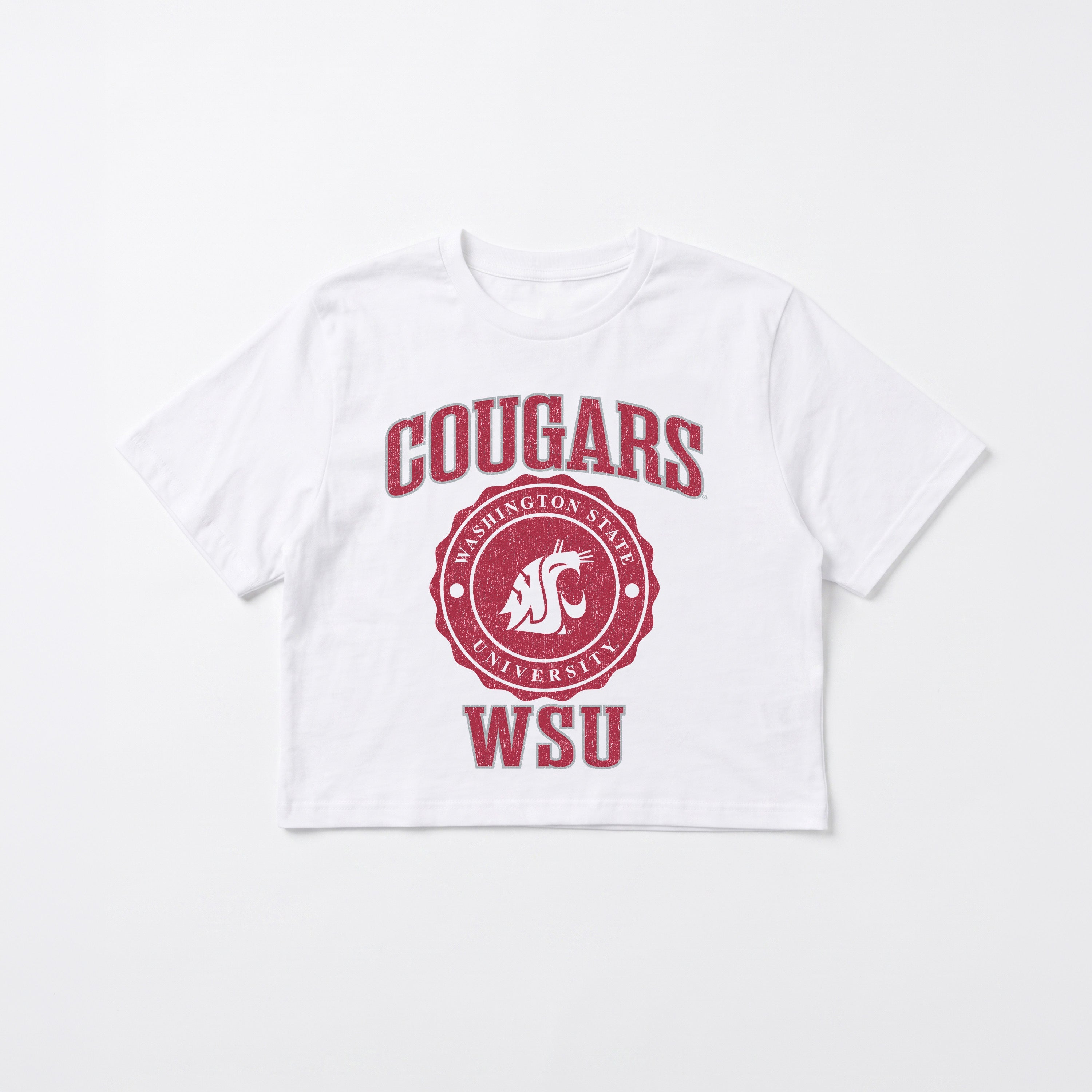 WASHINGTON STATE COUGARS RETRO PLAY BOXY FIT CROPPED TEE