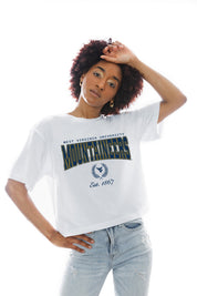 WEST VIRGINIA MOUNTAINEERS EASY WIN BOXY FIT CROP TEE