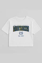 WEST VIRGINIA MOUNTAINEERS EASY WIN BOXY FIT CROP TEE