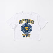 WEST VIRGINIA MOUNTAINEERS RETRO PLAY BOXY FIT CROPPED TEE