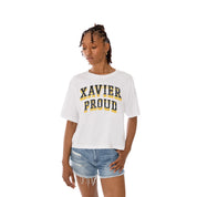 XAVIER UNIVERSITY OF LOUISIANA GOLD RUSH Claim To Fame Boxy-Fit Crop Tee